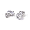 Brass Micro Pave Clear Cubic Zirconia Pendants KK-K351-31P-2