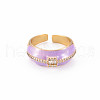 Brass Micro Pave Clear Cubic Zirconia Cuff Rings RJEW-S045-081-NR-2