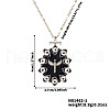 Fashionable Brass Enamel Oval Evil Eye Pendant Necklaces with Black Shiny Cubic Zirconia SO6583-1-1