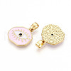 Brass Micro Pave Cubic Zirconia Pendants KK-T070-68B-2