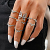 10Pcs Alloy with Crystal Rhinestone Finger Rings WG3531F-08-1