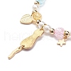 Colorful Alloy Enamel Cute Charms Bracelet BJEW-JB08661-01-5