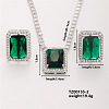 Women's Glass Rectangle Necklace & Earrings Set for Fashionable Look LO8107-2-1