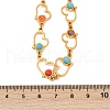 Bohemian 304 Stainless Steel & Dyed Colorful Synthetic Turquois Link Chain Necklaces for Women NJEW-M100-02G-02-3