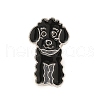 Dog Enamel Pin with Brass Butterfly Clutches JEWB-A006-01A-1