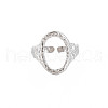 Non-Tarnish 304 Stainless Steel Open Oval Wide Cuff Ring for Women RJEW-S405-167P-1