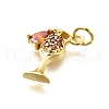 Brass Micro Pave Cubic Zirconia Pendants KK-F896-05G-2