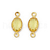 Brass K9 Glass Connector Charms KK-K295-01G-01-1