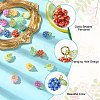 Handmade Nylon Wired Glass Beaded Pendants with Acrylic Charms and 304 Stainless Steel Open Jump Rings PALLOY-CJ00108-3
