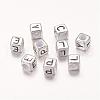6MM Silver Mixed Letters Cube Acrylic Beads X-PB43C9308-1