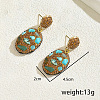 Vintage Natural Turquoise Dangle Stud Earrings RA9343-4