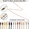 SOFPLATE 28Pcs 7 Colors Iron Ball Chain Necklace Making MAK-SP0001-07-2