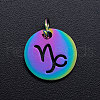 Rainbow Color Ion Plating(IP) 201 Stainless Steel Charms STAS-Q201-JN166-10-1