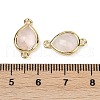 Natural Rose Quartz Faceted Connector Charms G-L514-048P-10-3