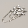 Naval Style Helm & Anchor Rhinestone Brooch for Men Women JEWB-WH0030-01P-2