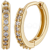 Beebeecraft 3 Pairs Brass Micro Pave Clear Cubic Zirconia Hoop Earrings EJEW-BBC0001-29-1