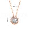 Fashionable Brass Pave Clear Cubic Zirconia & Moissanite Flat Round Pendant Necklaces WO7421-1