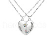 2Pcs Mother's Day Heart Alloy Colorful Rhinestone Mother and Daughter Pendant Necklaces FS-WG01266-03-2