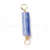Dyed & Heated Natural Blue Aventurine Connector Charms PALLOY-JF01454-01-3