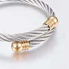 304 Stainless Steel Torque Bangles BJEW-G584-18A-3