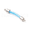 2Pcs 2 Colors Transparent Glass Curved Tube Connector Charms PALLOY-JF03777-4