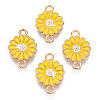 Zinc Alloy Enamel Sunflower Connector Charms ENAM-E011-01KCG-05-2