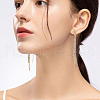 Beebeecraft Brass Cubic Zirconia Stud Earring Findings ZIRC-BBC0002-84B-5