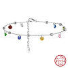 925 Sterling Silver Anklets AJEW-Z029-30P-1