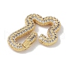Rack Plating Brass Micro Pave Cubic Zirconia Twister Clasps KK-NH0002-13G-01-2