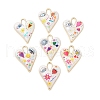 Rack Plating Alloy Enamel Pendants FIND-C050-09G-1