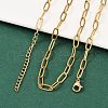 Ion Plating(IP) 304 Stainless Steel Paperclip Chain Necklace for Women X-NJEW-C011-03G-3