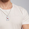 SUPERFINDINGS 8Pcs Heart Playing Card Stainless Steel Enamel Pendant Necklaces NJEW-FH0001-11B-6