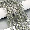 Frosted Transparent Glass Bead Strands X1-GLAA-P065-8mm-12-1