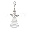 Angel Glass Seed Beads Pendants Decrotions HJEW-MZ00112-02-1