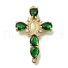Rack Plating Brass Micro Pave Cubic Zirconia Links X-KK-P287-51G-03-1