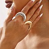 Textured Moon Alloy Open Cuff Rings RJEW-U006-03P-1