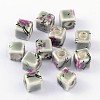 Handmade Printed Porcelain Beads PORC-Q160-2-1