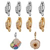 8Pcs 2 Colors Brass Huggie Hoop Earring Findings KK-SZ0004-49-1