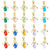 Glass Teardrop Pendants HJEW-TAC0054-10