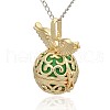 Golden Tone Brass Hollow Round Cage Pendants KK-J234-04G-2