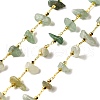 Handmade Natural Green Aventurine Chip Beaded Chains CHC-F020-10G-01-1
