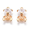 Brass Micro Pave Clear Cubic Zirconia Peg Bails Pendants KK-N216-399-2