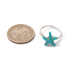 Synthetic Turquoise Finger Rings RJEW-JR00878-03-3