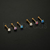 Stainless Steel & Synthetic Opal Threadless Labrets WG3C897-04-2