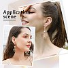 Beebeecraft 16Pcs 4 Styles Triangle & Heart & Leaf & Curb Chains Shape Brass Hoop Earring Findings with Latch Back Closure KK-BBC0008-20-5