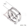 Punk Style Brass Micro Pave Cubic Zirconia Finger Rings FS-WGB4276-04-3