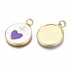 Brass Enamel Pendants ZIRC-T014-033G-NF-4