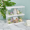 2-Tier Rectangle Transparent Acrylic Minifigures Display Case ODIS-WH0099-08B-4