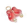Transparent Baking Paint Glass Pendants PALLOY-JF03616-4