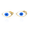 Oval with Evil Eye Stud Earrings EJEW-N011-47-1